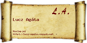 Lucz Agáta névjegykártya